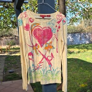 Panhandle Slim Colorful Graphic Long Sleeve Top